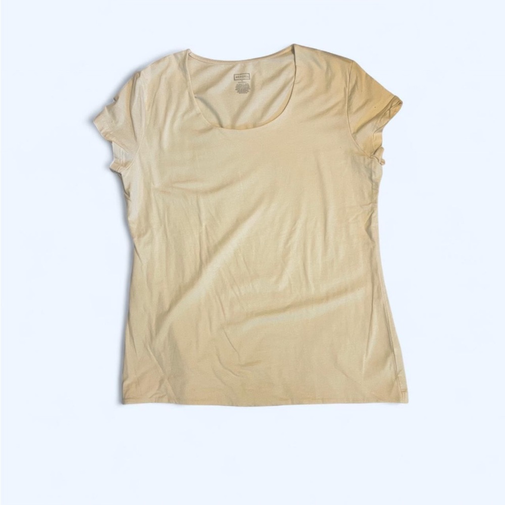 Merona Cream Fitted Short Sleeve Tee